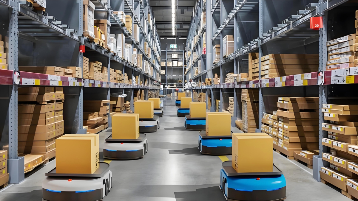 E-commerce warehouse logistics robot